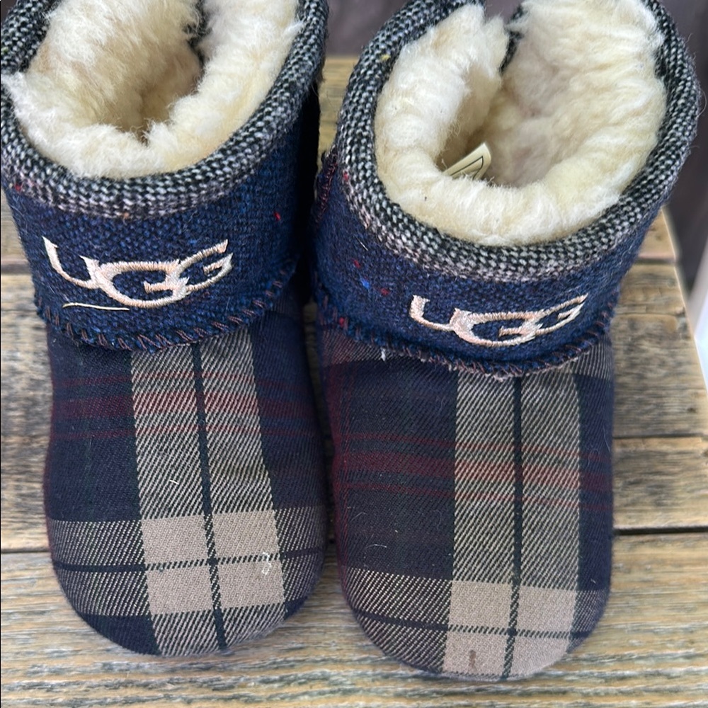 UGG Checkered Baby Booties with Shearling